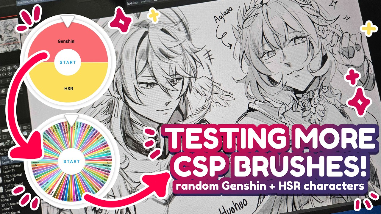 Trying more CSP Brushes! | Random Sketches! | Sketching ASMR✨