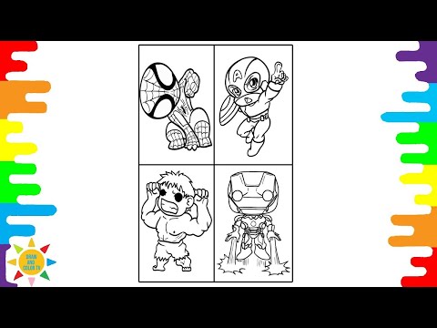 AVENGERS Coloring Page | SPIDERMAN | HULK | IRON MAN | CAPITAN AMERICA | Tobu - Lost