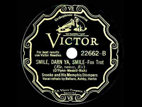 1931 Snooks & His Memphis Stompers - Smile, Darn Ya, Smile (Bellare, Ashby, Herlin, vocal)