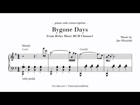 Bygone Days - From Porco Rosso (Studio Ghibli) - Sheet music transcription