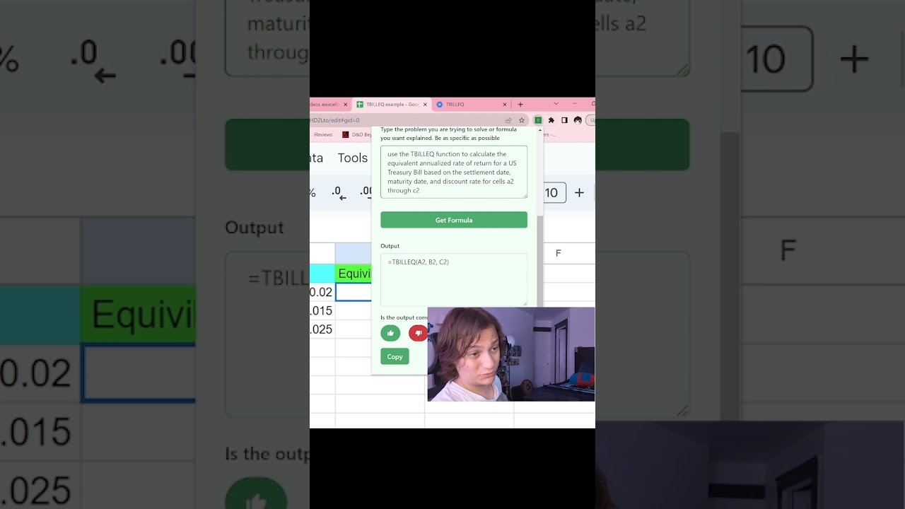 TBILLEQ on AI Excel Bot