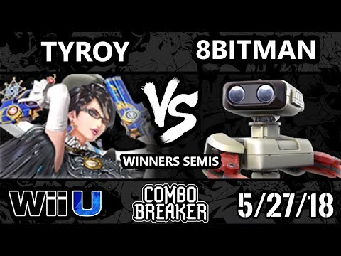 Combo Breaker 2018 Smash 4 - E2C | tyroy (Bayonetta) Vs. AMG | 8BitMan (Diddy Kong, ROB) - Wii U WS