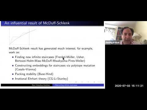 Dan Cristofaro-Gardiner: Obstructing infinite staircases