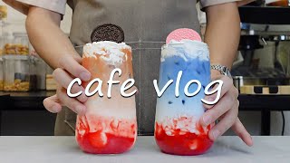 😊Cafe Vlog Collection/Which Strawberry Latte Wins Your Heart?💕Cafe Vlog/ASMR/카페브이로그/no bgm