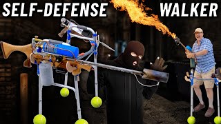 Self Defense Walker (FULL Build) | Flamethrower & Motorized Knife Protection System