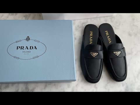 Prada Logo Loafer Mule In Nero Review #review #shoes #unboxing