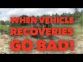 Off-Road Recovery gone WRONG! Improper gear use/failure results in a potentially deadly situation!