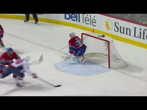 Carey Price saves on Marcus Johansson and Eric Fehr shots (2011-03-15)