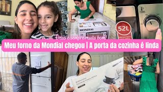 Meu forno mondial chegou| A porta da cozinha é linda| Atualizações da obra| Ganhei a escova elétrica