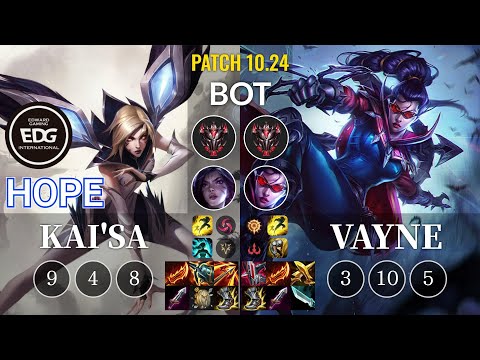 EDG Hope Kai'Sa vs Vayne Bot - KR Patch 10.24