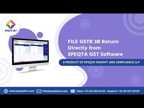 GSTR 3B Return Filing from Speqta GST Software