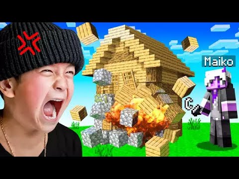 Justmaiko Gaming - Minecraft, But I Made My Little Brother RAGE **WENT WRONG!**