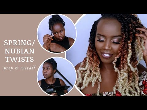 OMBRE SPRING/NUBIAN TWISTS TUTORIAL (NO RUBBER BANDS)...