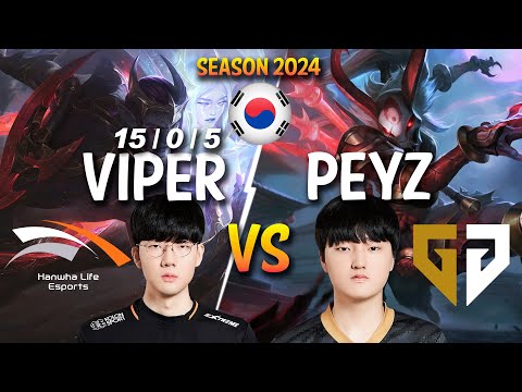 HLE Viper vs GEN Peyz - Viper APHELIOS vs Peyz KALISTA ADC - Patch 14.2 KR Ranked | lolrec