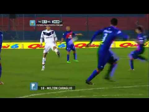 Gol Caraglio. Tigre 0 - Vélez 1. Fecha 1. Torneo Primera División 2014. Fútbol Para Todos