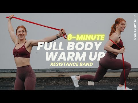 8 Min. Full Body Warm Up Routine w/ Resistance Band | Gym & Home Workouts | Follow Along, No Talking