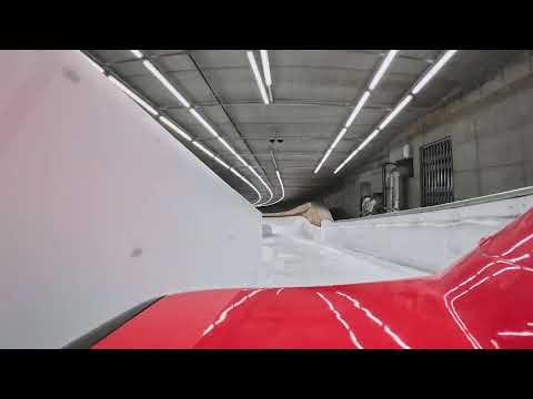 Bobsleigh ride down the Olympic track of Cortina