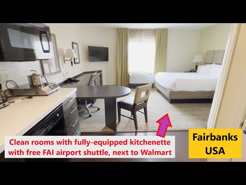 Room Tour: 1 Queen Studio Suite at Candlewood Suites by IHG, Fairbanks, USA