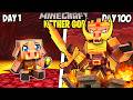 I Survived 100 Days As A NETHER GOD In Minecraft