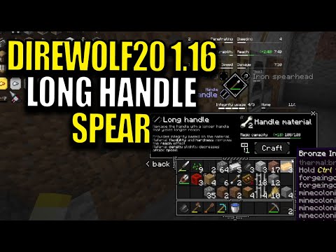 Minecraft Direwolf20 Modpack 1.16 Ep 7 - Long Handle Spear
