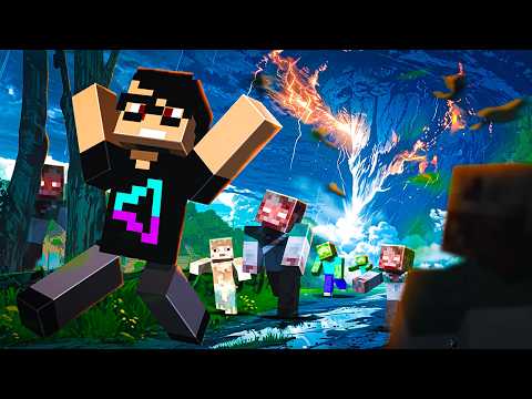 Sobrevivi 100 dias em um APOCALIPSE ZUMBI COM DESASTRES NATURAIS no Minecraft - O FILME