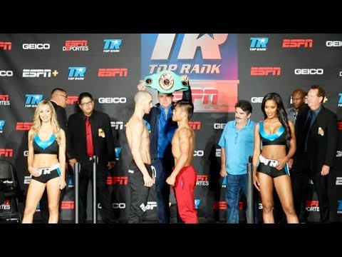 Maxim Dadashev vs Ricky Sismundo all business on weigh in & face off