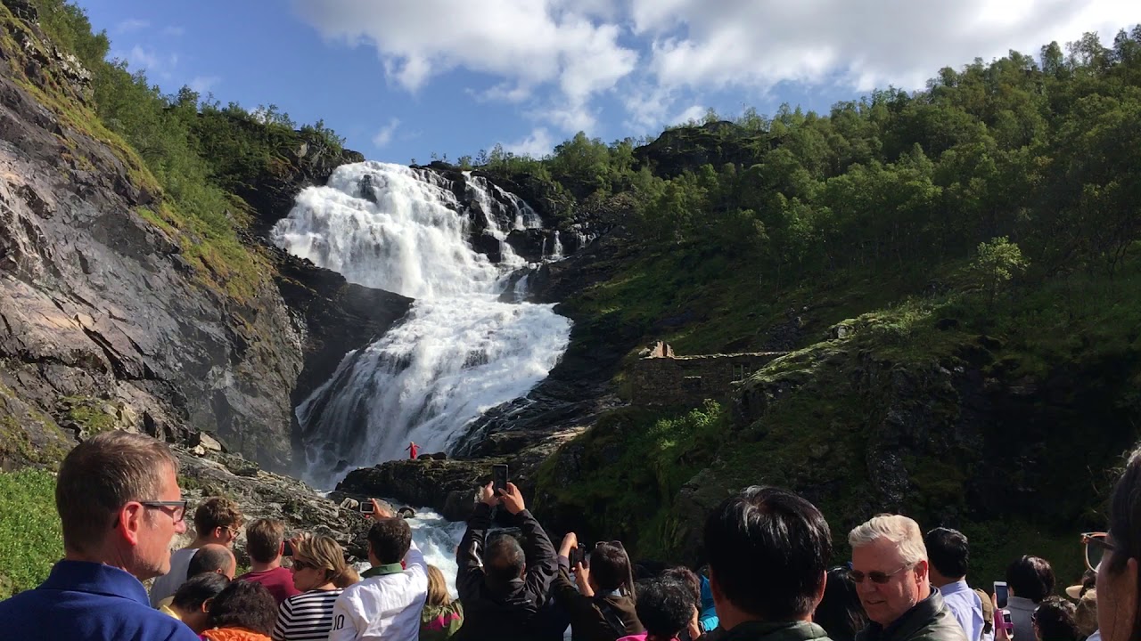 Discover a captivating peek of Kjosfossen Waterfall.