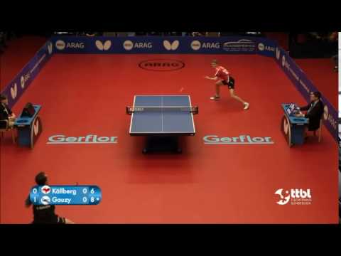 Ballwechsel des Spiels: Borussia Düsseldorf gegen Ochsenhausen. (09.01.2017)