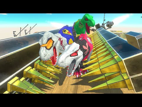 Ant-Man and the Wasp T-rex Dinosaur Rescue🚑Death Run Trap Climb-Animal Revolt Battle Simulator