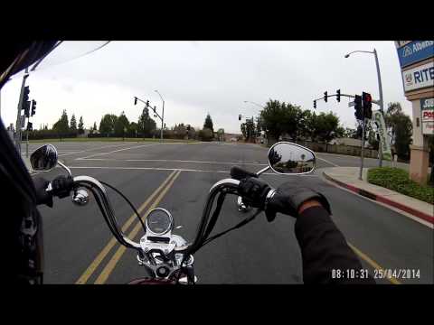 first stop for gas with the 4.5 gal tank on the Sportster 72