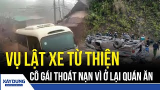 Staying at the restaurant, the Hanoi girl miraculously escaped injury in the charity vehicle roll...