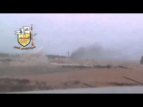 استهداف قوات النظام برشاش عيار 23 من قبل لواء الإسلام في عدرا في محافظة ريف دمشق