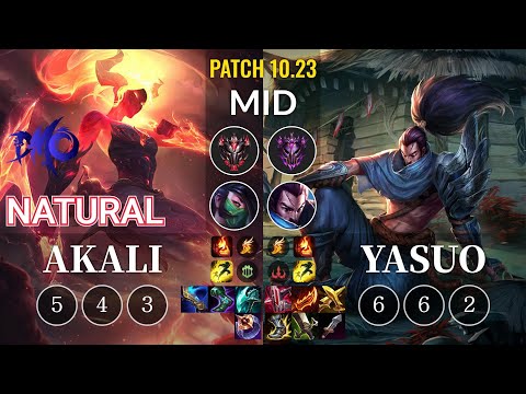 DMO Natural Akali vs Yasuo Mid - KR Patch 10.23