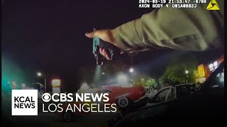 LASD releases bodycam video of suspect shot by Bellflower deputies after backing onto deputy vehicle