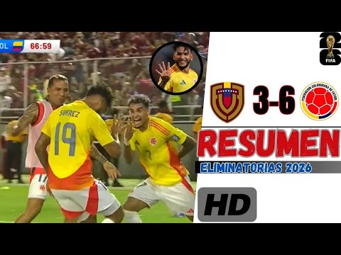 Venezuela vs Colombia (3-6) Resumen y Goles COMPLETO | GOL CARACOL