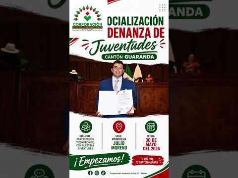 🚨 Atención juventudes del cantón Guaranda 🚨  Se inicia la socialización de la Ordenanza de Juventu