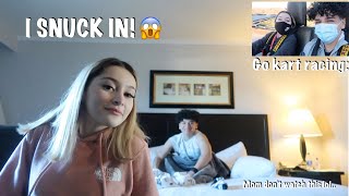 SNEAKING INTO MY BOYFRIEND’S HOTEL!