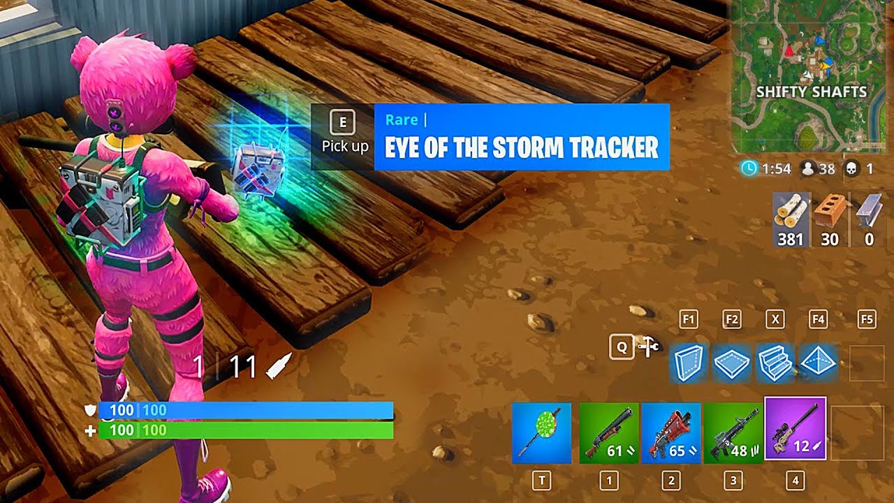 Using the Eye of the Storm Tracker in Fortnite Battle Royale Gameplay