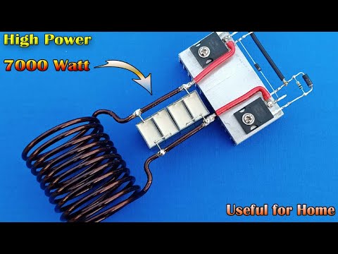 Very Simple High Power 7000W  Induction Heater 12v DC Building a Powerful Induction Heater