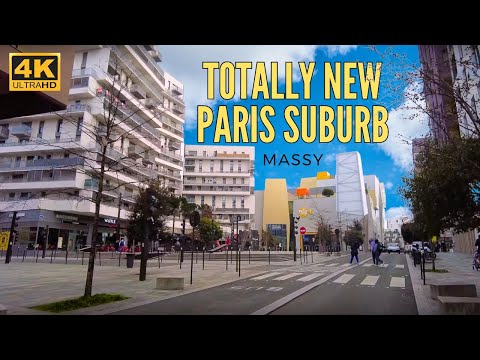 [4K] Massy, full walk tour of Paris banlieue where everybody wants to live, RER B Massy-Palaiseau