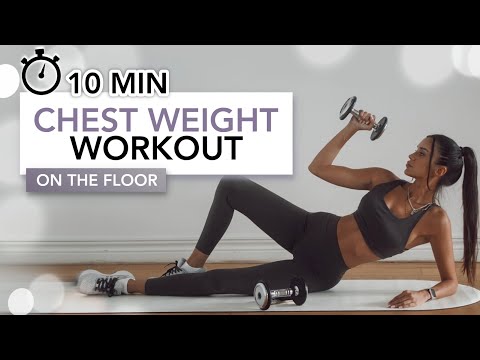 10 MIN CHEST WEIGHT WORKOUT | Total Chest Burn On The Floor | Eylem Abaci