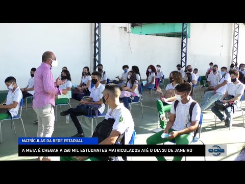 Meta de matrículas em rede estadual é chegar a 260 mil estudantes até 20 de Janeiro 10 01 2023