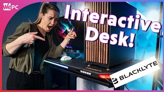 The World's First Interactive Desk! Blacklyte Atlas Gaming Desk Review.