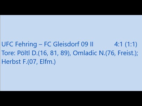 Fehring –Gleisdorf 09 II  4:1 (1:1)