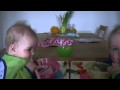 Abigail And Lily Eating Their Pudding 10th March 2010