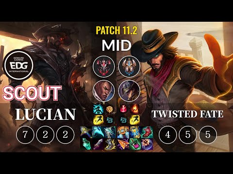 EDG Scout Lucian vs Twisted Fate Mid - KR Patch 11.2