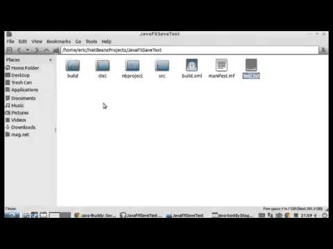 JavaFX example  save TextArea to file, using FileChooser