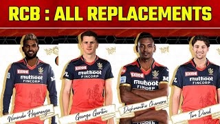 RCB ALL REPLACEMENT PLAYERS LIST FOR IPL 2021 UAE | W Hasaranga, G Garton, D Chammera, T David