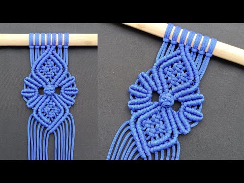 DIY Macrame Tutorial - Intermediate Pattern Using Double Half Hitch Knot and Square knots!