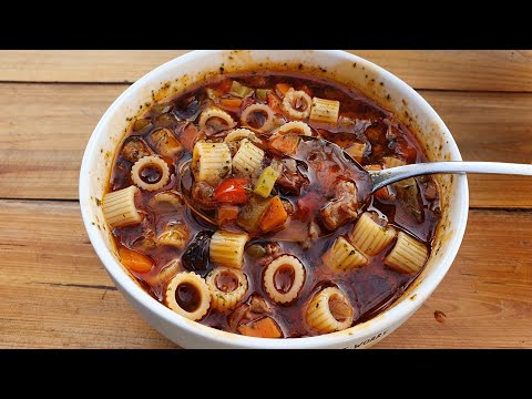 THE BEST PASTA SOUP RECIPE WITH BEEF AND VEGETABLES!...